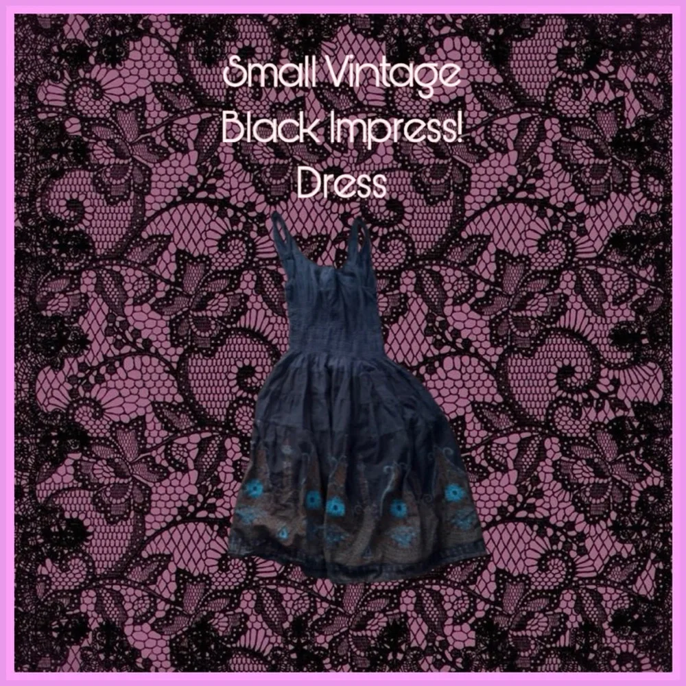 Vintage Black Impress! Dress - Picture 2 of 3